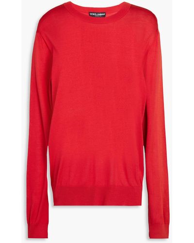 Dolce & Gabbana Silk Sweater - Red