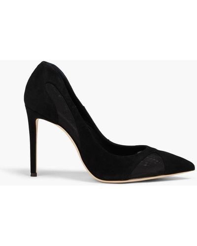 Giuseppe Zanotti Mesh And Suede Court Shoes - Black