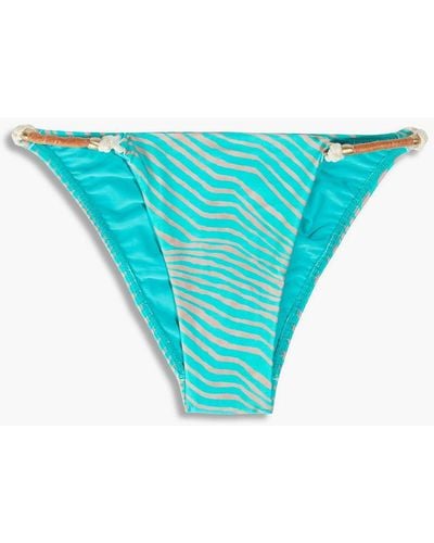 ViX Elis Printed Low-rise Bikini Briefs - Blue