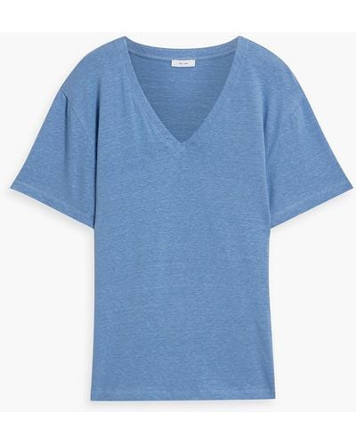 Iris & Ink Thea t-shirt aus jersey aus einer leinenmischung - Blau