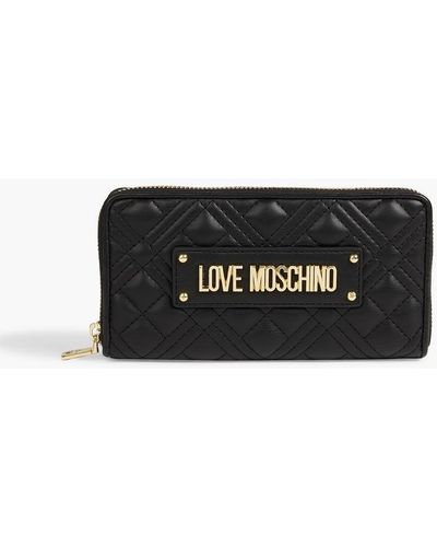 Love Moschino Quilted Leather Continental Wallet - Black