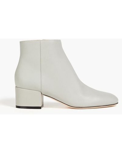 Sergio Rossi Leather Ankle Boots - White