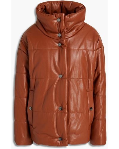 DKNY Quilted Faux Leather Jacket - Brown