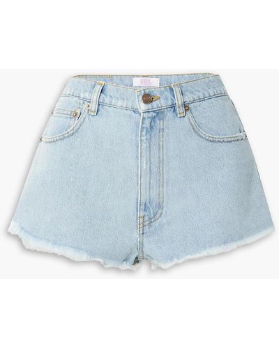 ERL Frayed Denim Shorts - Blue