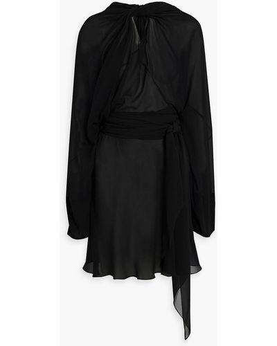 Maison Margiela Twist-front Silk-crepon Dress - Black