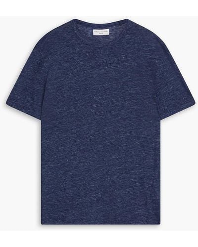 Officine Generale T-shirt aus meliertem leinen-jersey - Blau