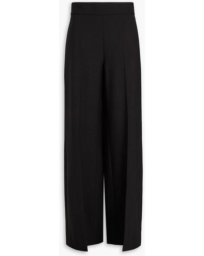 Carolina Herrera Wool-crepe Wide-leg Trousers - Black