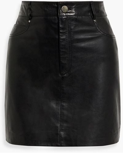 Walter Baker Alicia Leather Mini Skirt - Black