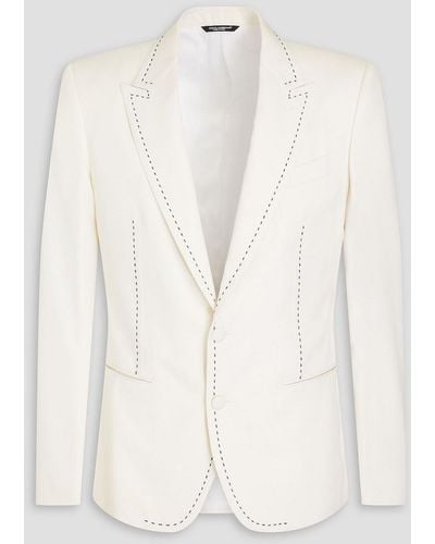 Dolce & Gabbana Wool-blend Twill Blazer - White