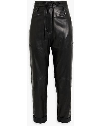 IRO Hosho Leather Tapered Pants - Black