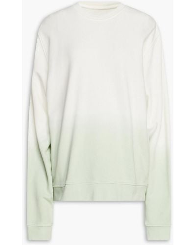 7 For All Mankind Dégradé French Cotton-terry Sweatshirt - White