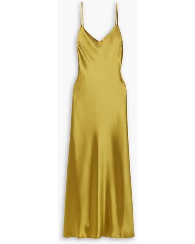 Galvan London Satin Midi Dress - Yellow