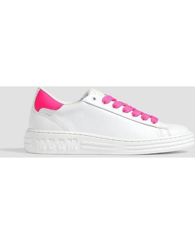 MSGM Neonfarbene, zweifarbige sneakers aus leder - Pink