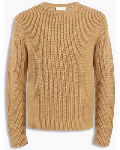 Sandro Ribbed Wool Sweater - Natural