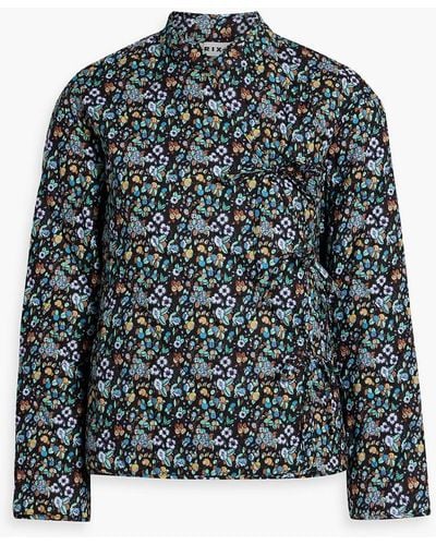 RIXO London Rhae Quilted Floral-print Cotton Jacket - Black