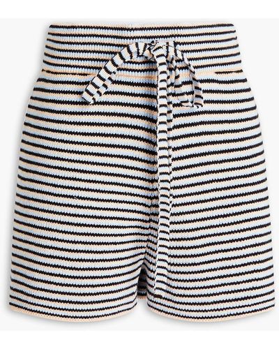 A.L.C. Striped Cotton-blend Shorts - Black