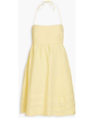 Casa Raki Luz Linen Mini Dress - Yellow