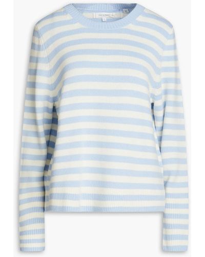 Chinti & Parker Striped Wool And Cashmere-blend Jumper - Blue