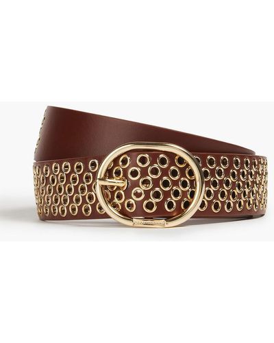 Rabanne Eyelet-embellished Leather Belt - Brown