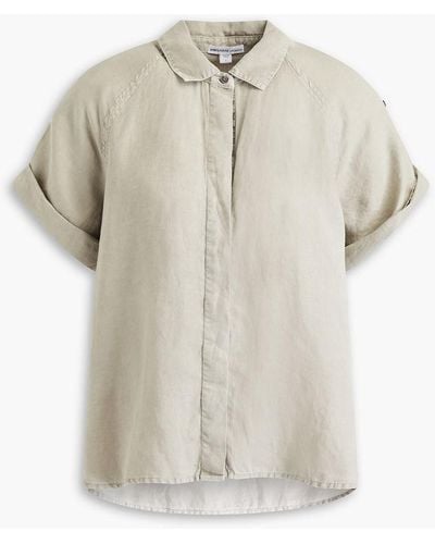 James Perse Slub Lyocell And Linen-blend Shirt - White