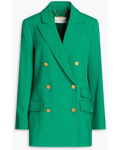 Zimmermann Double-breasted Crepe Blazer - Green
