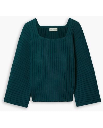 Mara Hoffman Jocelyn Ribbed Cotton-blend Sweater - Green