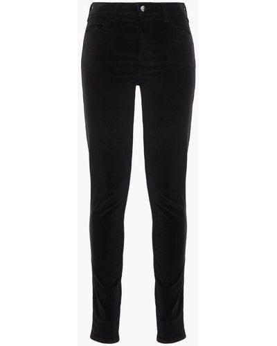 J Brand Maria Cotton-blend Velvet Skinny Pants - Black