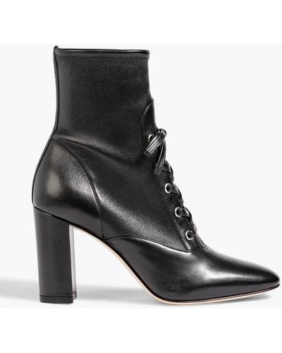 Gianvito Rossi Lace-up Leather Ankle Boots - Black