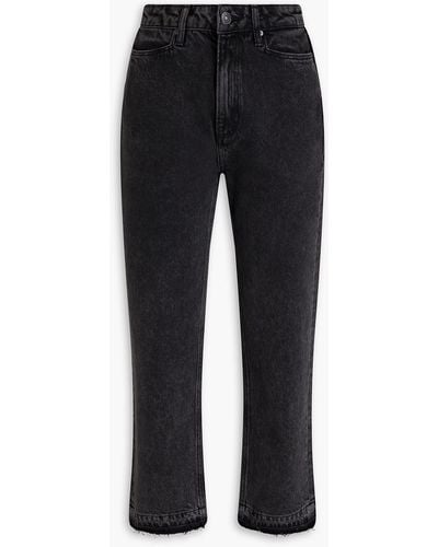 PAIGE Sarah Cropped High-rise Straight-leg Jeans - Black