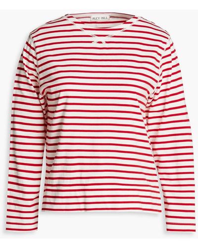 Alex Mill Beachside Striped Cotton-jersey Top - Red