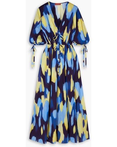 Altuzarra Donrine Printed Cotton-blend Poplin Midi Dress - Blue