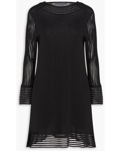 Alberta Ferretti Ribbed Stretch-knit Dress - Black