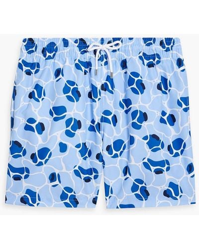 Derek Rose Maui Mid-length Printed Swim Shorts - Blue