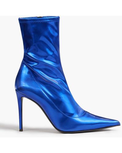 Giuseppe Zanotti Ametista Metallic Faux Stretch-leather Ankle Boots - Blue