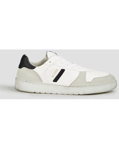 RE/DONE 80s Basketball Suede-trimmed Perforated Color-block Leather Sneakers - White