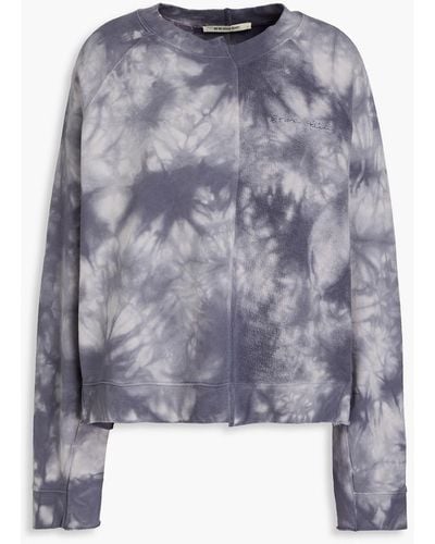 Être Cécile Embroidered Tie-dyed French Cotton-terry Sweatshirt - Blue