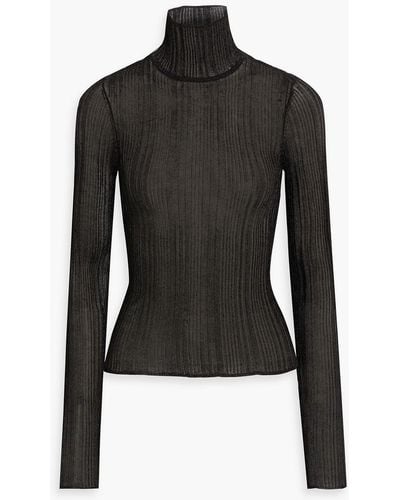 A.L.C. Mikaela Crochet-knit Turtleneck Sweater - Black