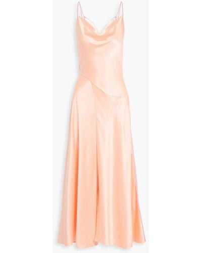 ROKSANDA Draped Two-tone Silk-satin Slip Dress - Pink