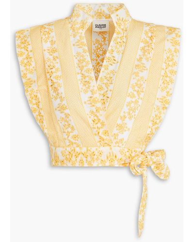 Claudie Pierlot Broderie Anglaise Cotton Top - Yellow