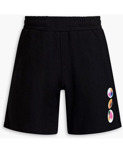McQ Printed French Cotton-terry Shorts - Blue