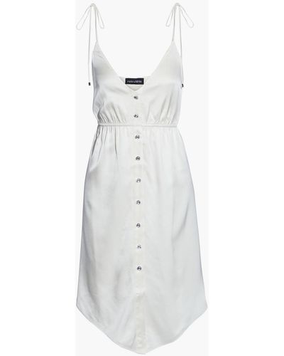 retroféte Diane Gathered Silk-blend Satin Dress - White
