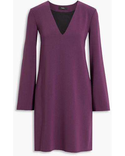 Theory Crepe Mini Dress - Purple