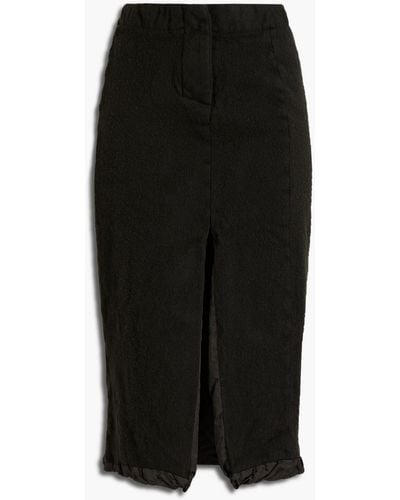 Acne Studios Shell-paneled Wool-felt Midi Skirt - Grey