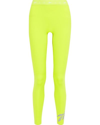 Reebok X Victoria Beckham Printed Neon Stretch leggings - Green
