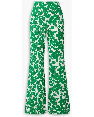 Diane von Furstenberg Schlaghose aus jersey mit blumenprint - Grün