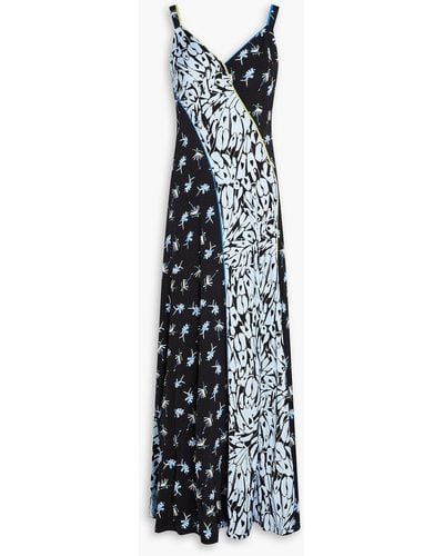 Diane von Furstenberg Ozzie Printed Jacquard Maxi Slip Dress - White