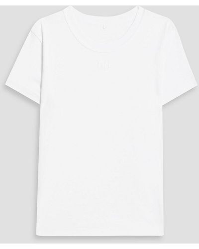 T By Alexander Wang Cropped t-shirt aus baumwoll-jersey mit logoprint - Weiß