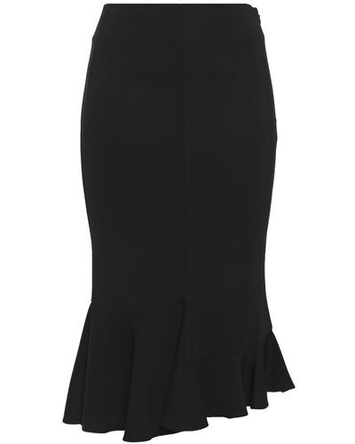 Victoria Beckham Fluted Stretch-crepe Pencil Skirt - Black