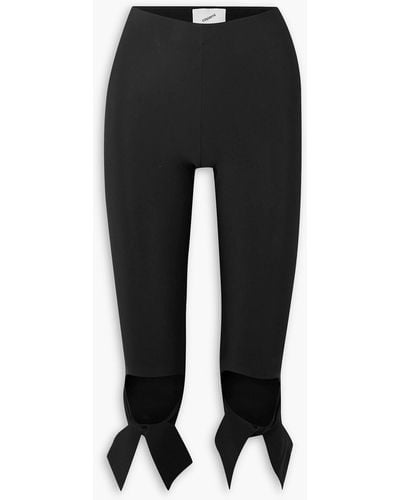 Coperni Cropped Stretch-jersey leggings - Black
