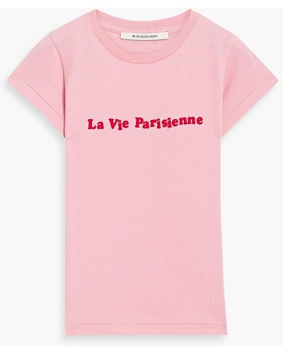 Être Cécile Printed Cotton-jersey T-shirt - Pink